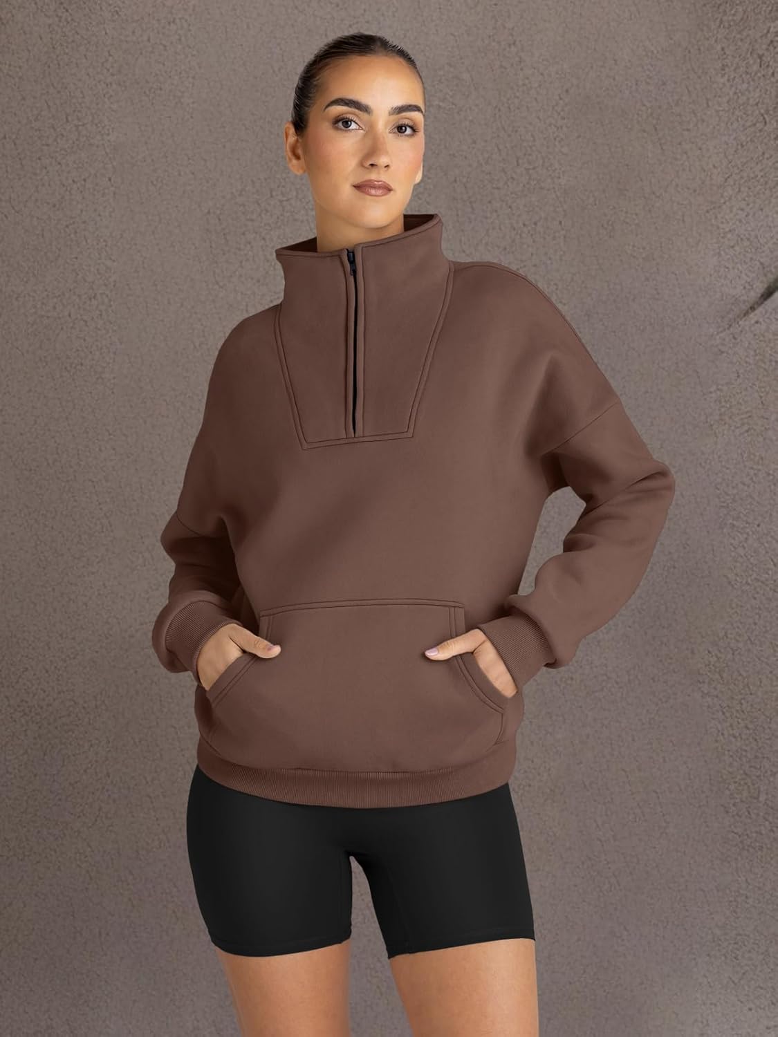 Trendy Queen Womens Sweatshirts Quarter Half Zip Pullover Workout Hoodies Fall Fashion 2026 Winter Fleece Jackets Sweaters
