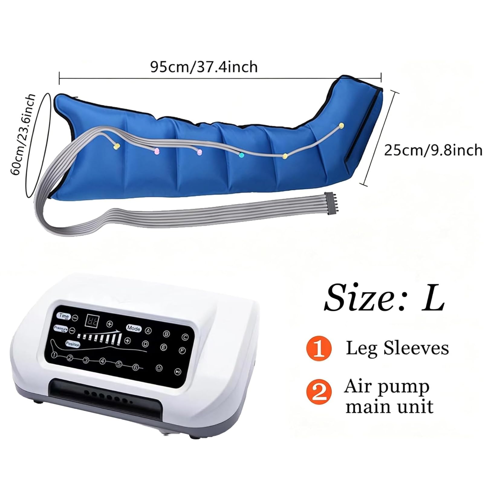 Elektryczny masażer kompresyjny do nóg z 6 komorami powietrznymi L/XL, buty do drenażu limfatycznego na obrzęk lipidowy, maszyna do presoterapii ramion i stóp talii – poprawia przepływ