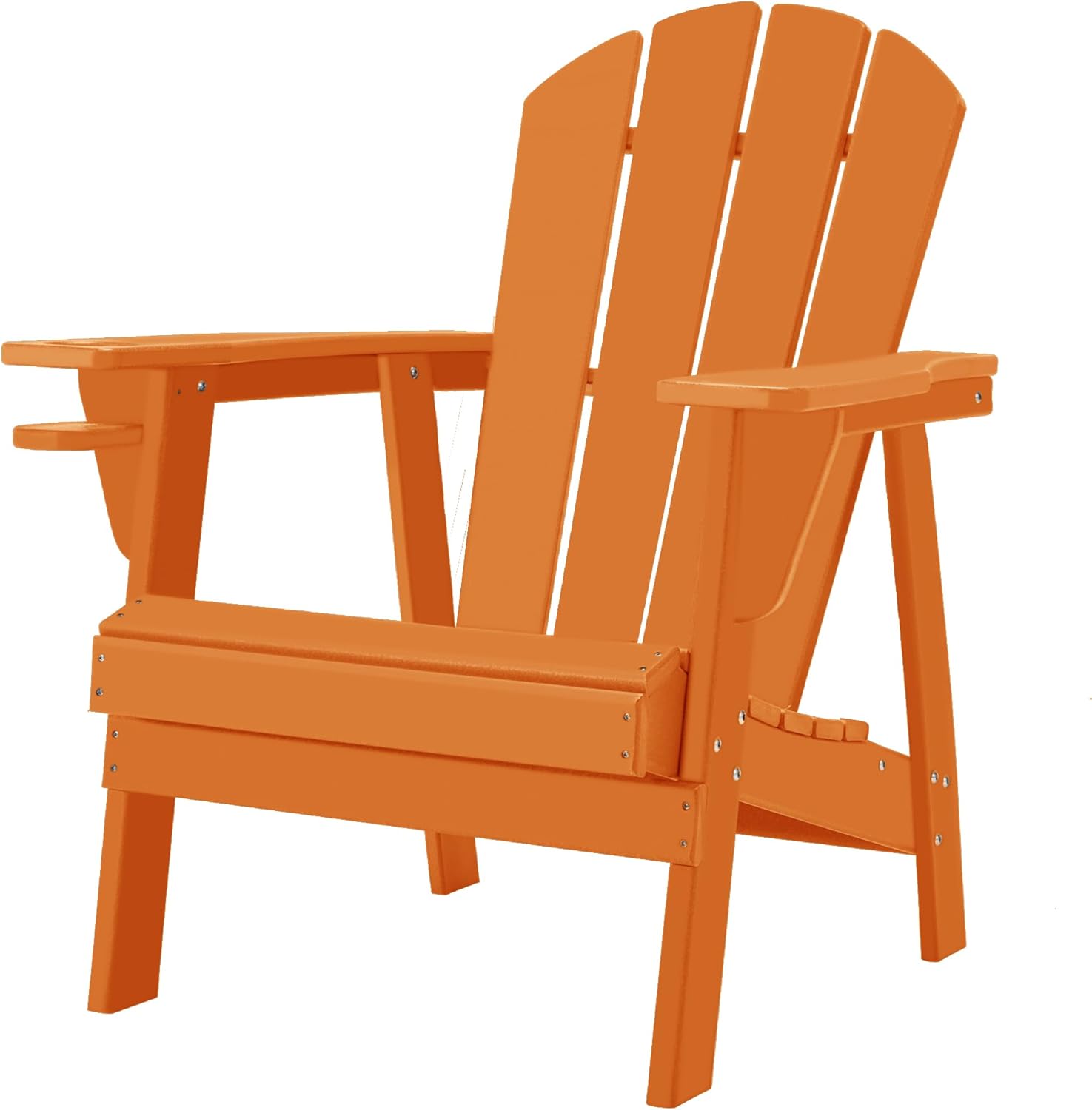 Adirondack Chairs, HDPE All-Weather Adirondack Chair, Fire Pit Chairs (Classic, Dark Orange)