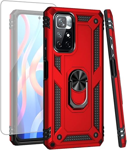 Miniatura 7 de Funda para Redmi Note 11 4Gpara Redmi Note 11S 2201117TY con protector de pantalla de vidrio templado, grado militar Soporte magnético para montaje