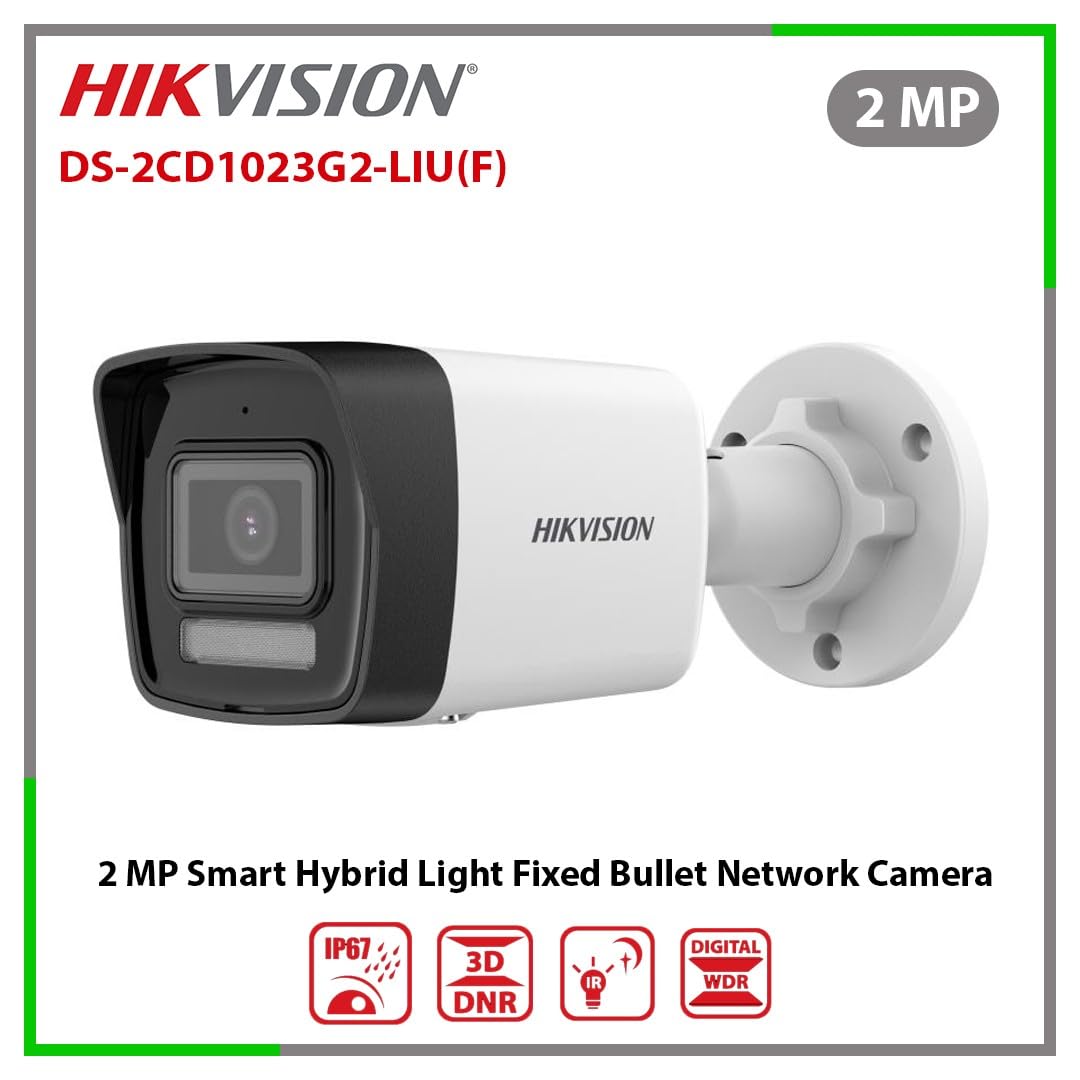 Generico TELECAMERA VIDEOSORVEGLIANZA IP POE BULLET - Smart- 2MP - OTTICA 2.8MM - SMART IR 30M - DS-2CD1023G2-LIU (2.8mm)