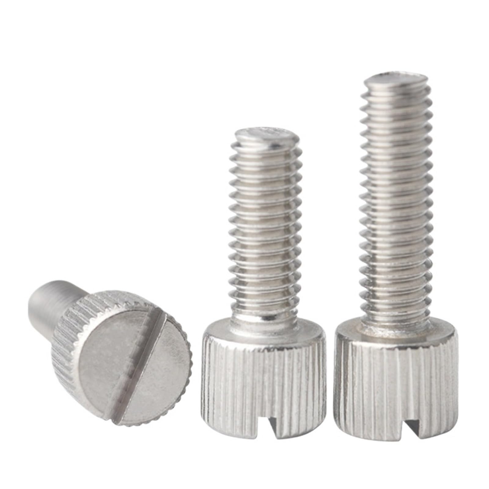 WEKONUMEX Knurled Thumb Screws, 304 Stainless Steel Knurled Thumb Screws Bolts M3 M4 M5 M6 M8 Flat Head Slotted(40mm,M3 10PCS)
