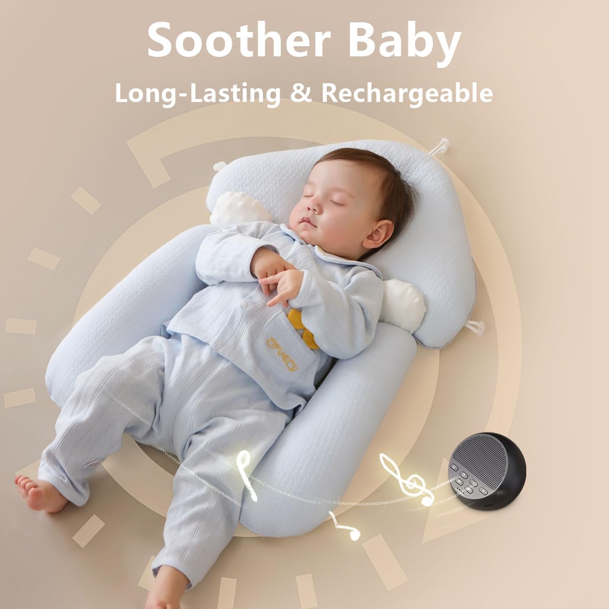 Tragbare Sound-Maschine mit weißem Rauschen, Nonstop, 30 beruhigende Geräusche für Babys, Kinder, Erwachsene, rosa Lärm, Schlafmaschine, 36-stufige Vol, Auto-Off-Timer, Speicherfunktion für Zuhause,