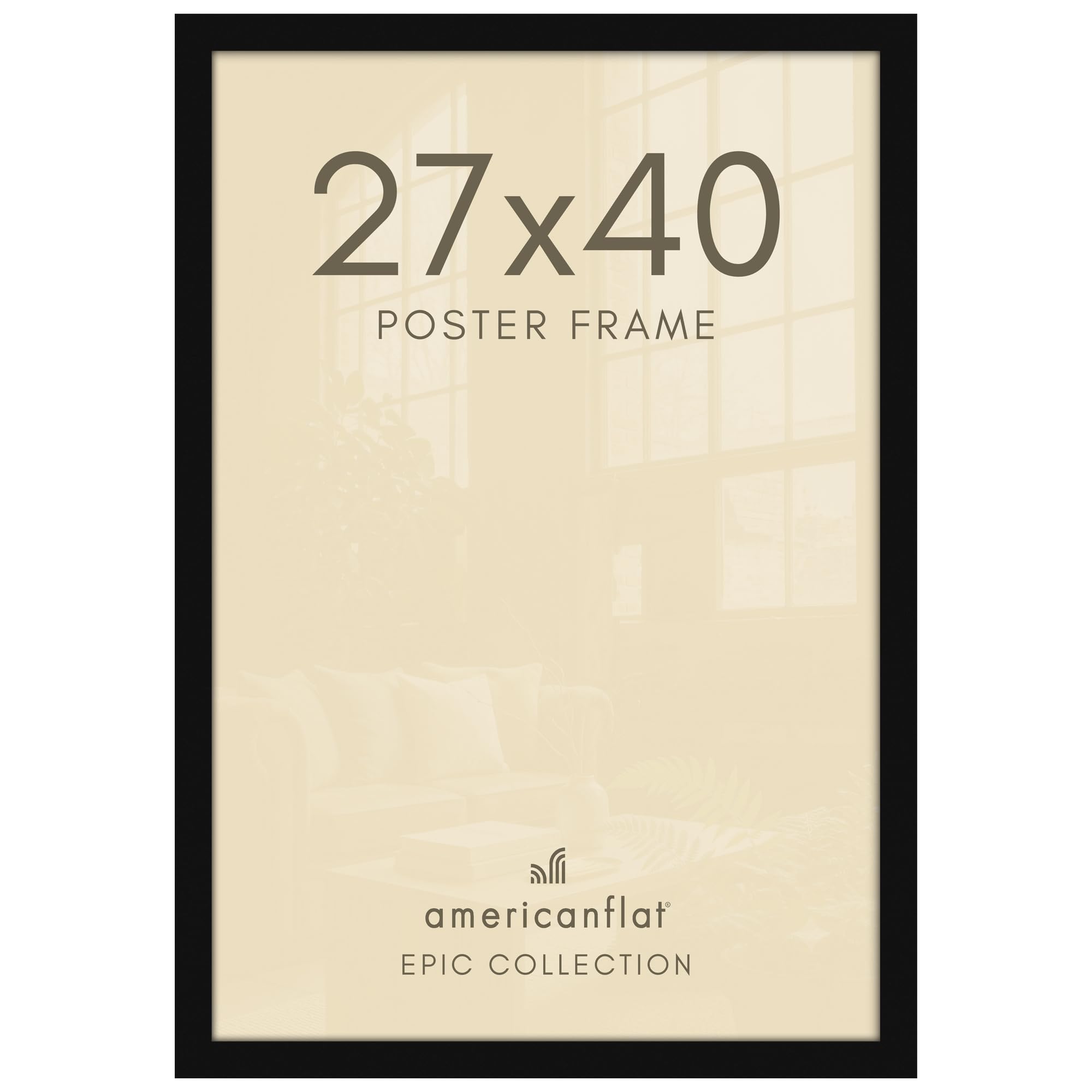 Americanflat 27x40 Poster Frame Engineered Wood Black