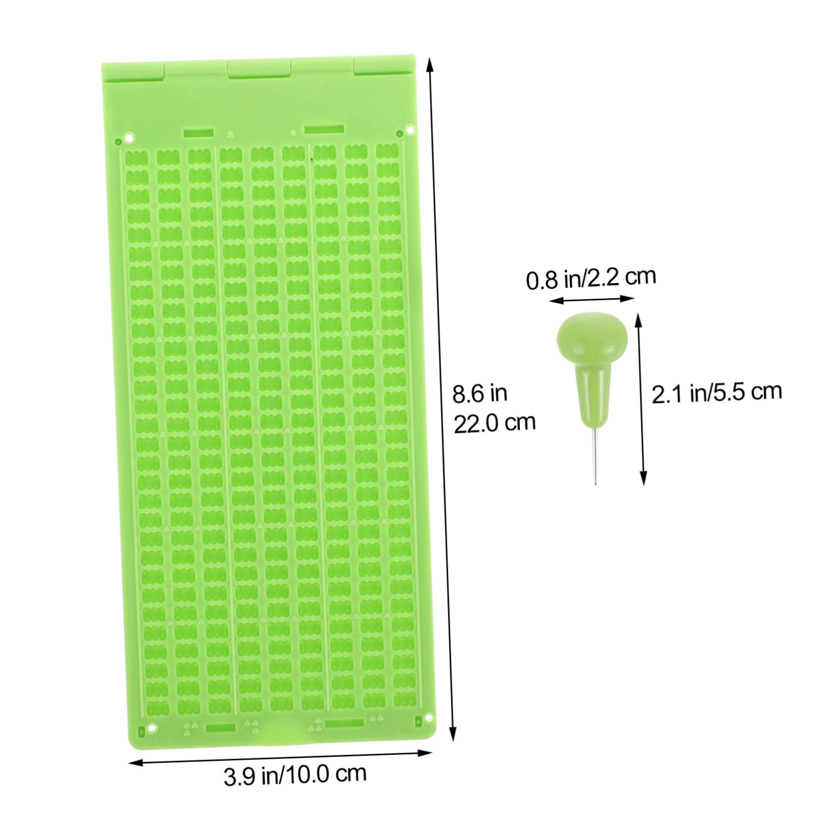 KOMBIUDA Blind Learning Tool 9-Line 28-Cell Braille Board Stylus Portable and Sturdy Plastic for Blind