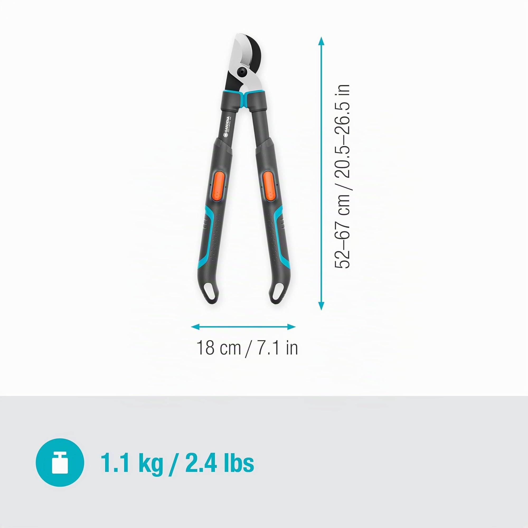 Gardena Cisaille à branches TeleCut Pro S: cisaille à branches télescopique pour bois frais jusqu'à 50 mm, extensible jusqu'à 670 mm, lames affûtées avec précision (12040-88)