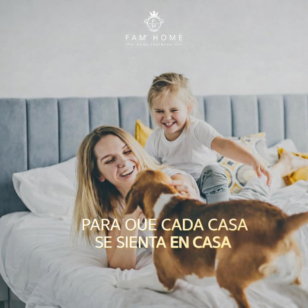 FAM' Home - Juego de 2 Almohadas hipoalergénicas de Lujo, 50 x 70 cm, Relleno de Volumen (720 g), Almohada ergonómica Blanca, fácil Cuidado, Almohada de 50 x 70 cm, Lavable hasta 95 °C, Transpirable