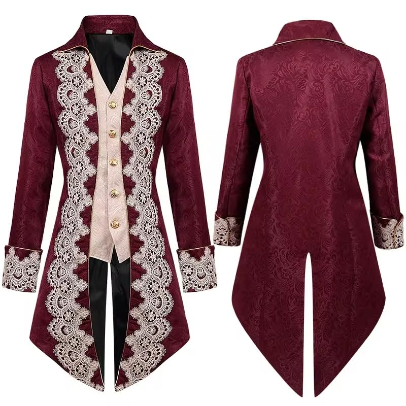 Blouson médiéval blanc avec coupe smoking gothique et rétro - 5