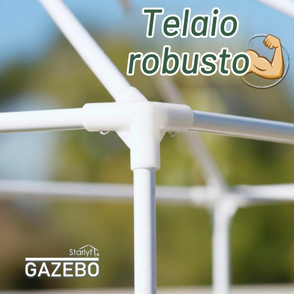 STARLYF Gazebo pieghevole -3 x 3 x 2,45 m - Tenda da giardino pop-up con protezione UV, gazebo impermeabile, visione a 360°, pareti anti-zanzare, ideale eventi e terrazza