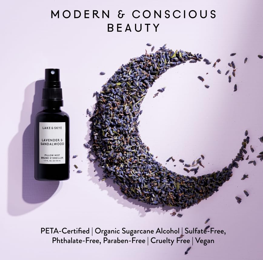 Lake & Skye Lavender and Sandalwood Pillow Mist - Formulated with a 100% natural fragrance blend. 1.7 fl oz | 50 ml. - Image 3