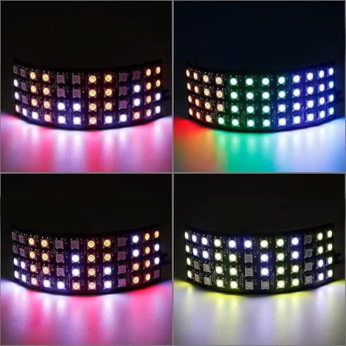 Miniatura 7 de WS2812B RGB LED Digital Flexible Panel de luz direccionable individualmente WS2812 4X12 8X8 16X16 8X32 Módulo LED Matriz Pantalla DC5V (paquete de 2