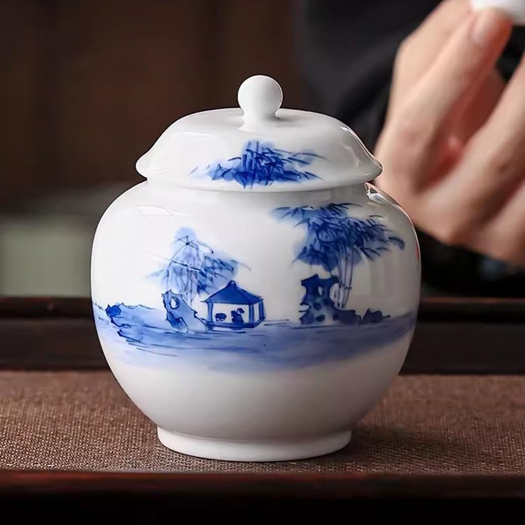 LAPADULA Pojemnik na herbatę ceramiczny słoik na herbatę domowy pu'er luźna herbata czarna herbata zamknięty mały słoik na herbatę, kawę, cukier, orzechy słoik do przechowywania herbaty