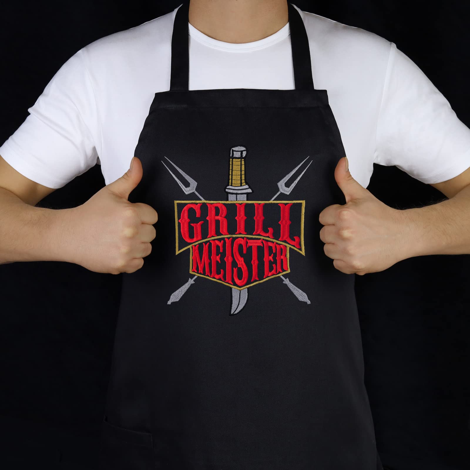 EXPRESS BORDUURWERK Schort Mannen/vrouwen Met Grappige Spreuk Het Kan Me Niet Schelen Je Eet Het Nu Op Verstelbaar Kookschort Met Zakje Grillschort Geborduurd Slabschort Mannen Keukenschort Cadeau
