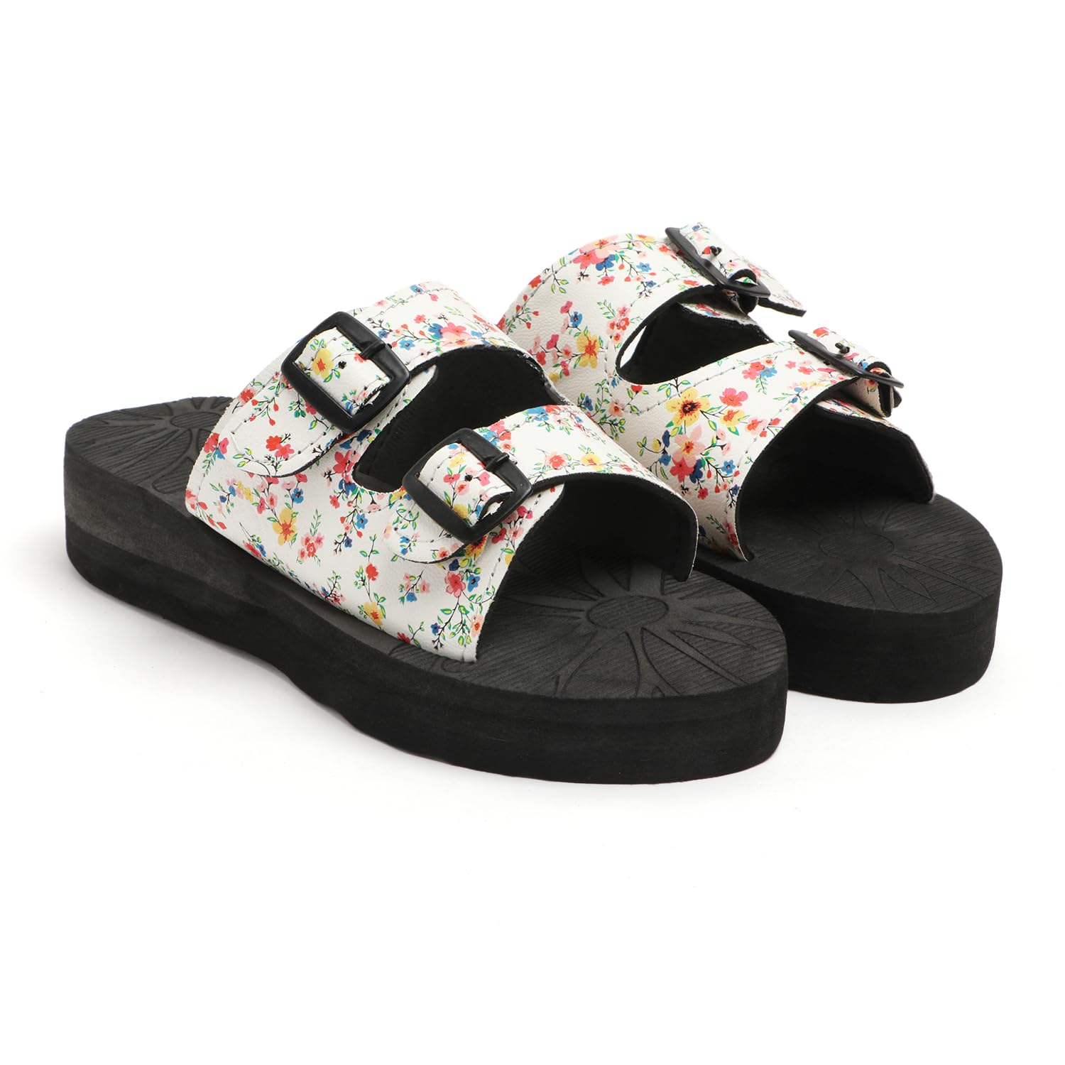 Black Synthetic Slides For Women & Girls-image-31
