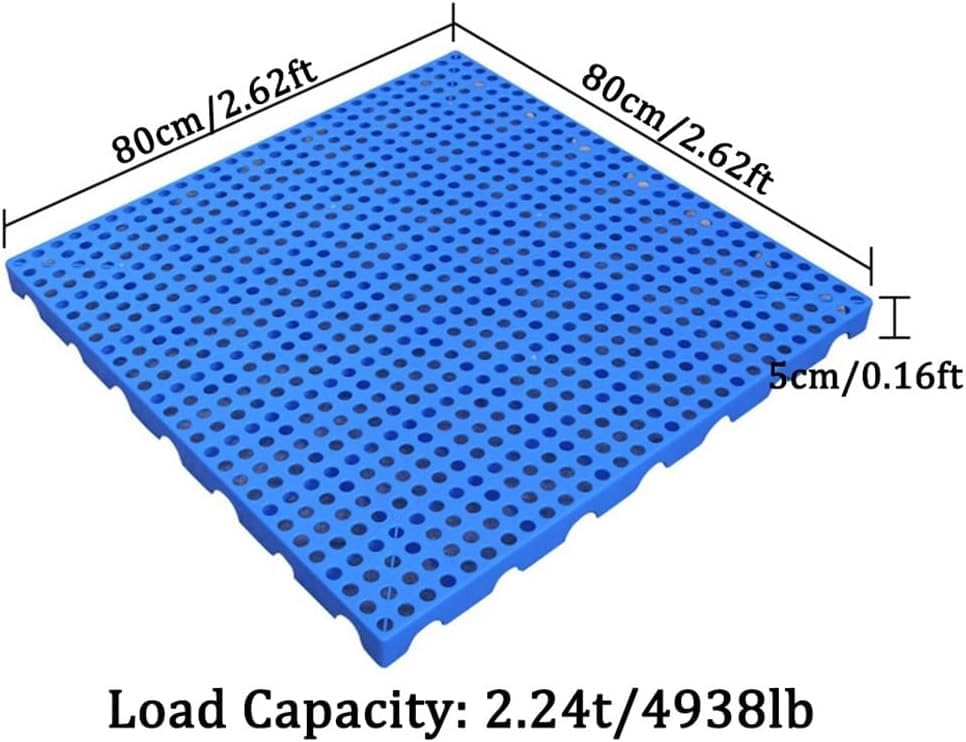 JINMLBO Plastic Pallet, Nestable Shipping Pallet, Moisture-Proof Pad Shelf for Storehouse Pet Supermarket Kitchen Warehouse, Safety Storage Grid Pads(80x80x5cm)