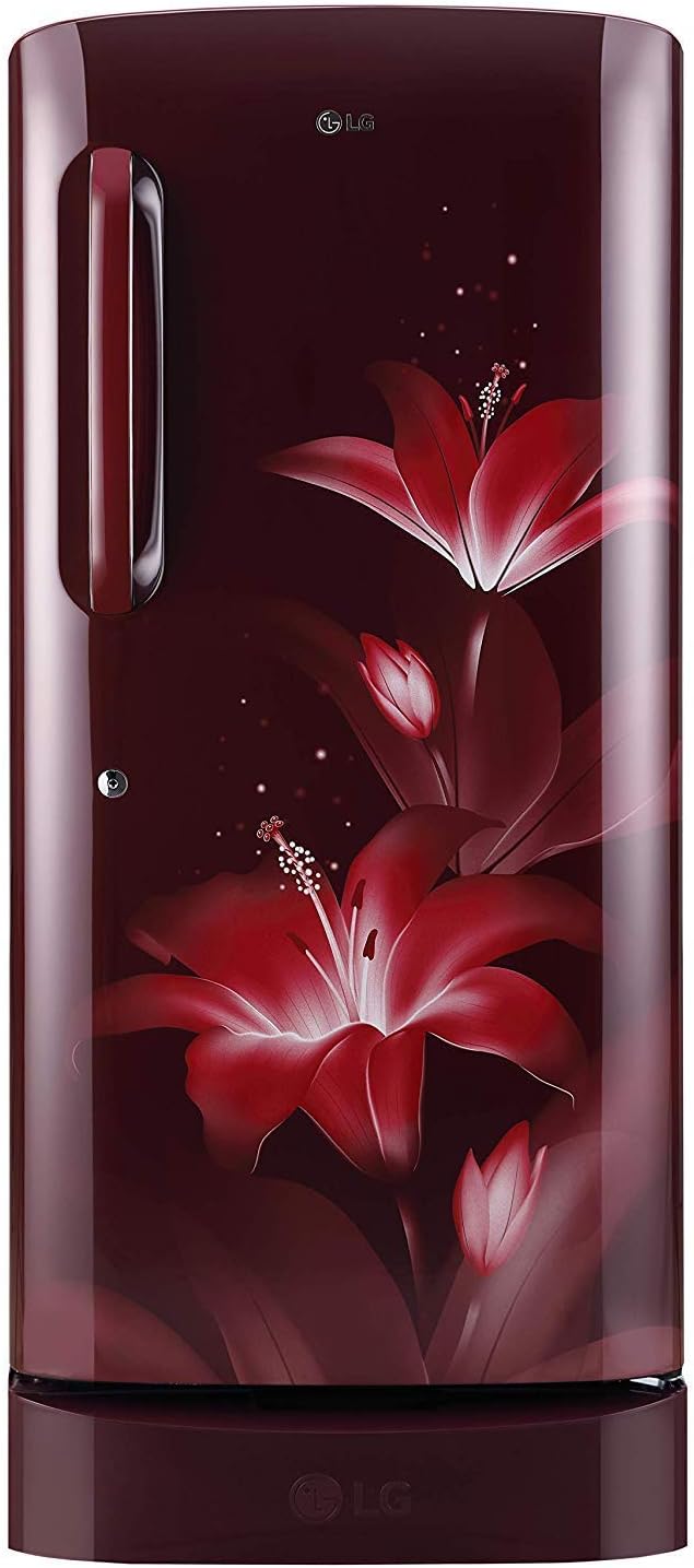 LG 215 L 4 Star Inverter Direct Cool Single Door Refrigerator (GL-D221ARGY, Ruby Glow)