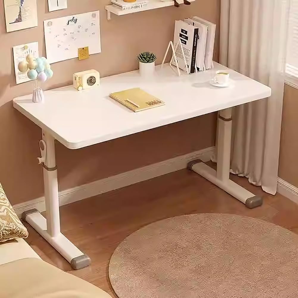 CGCSYZ Adjustable Height Desk, Standing Desk, Ergonomic Workstation, White Office Table, 100cm Liftable Computer Desk, Versatile Study Desk for Home & Office Use (Bianco 80cm)
