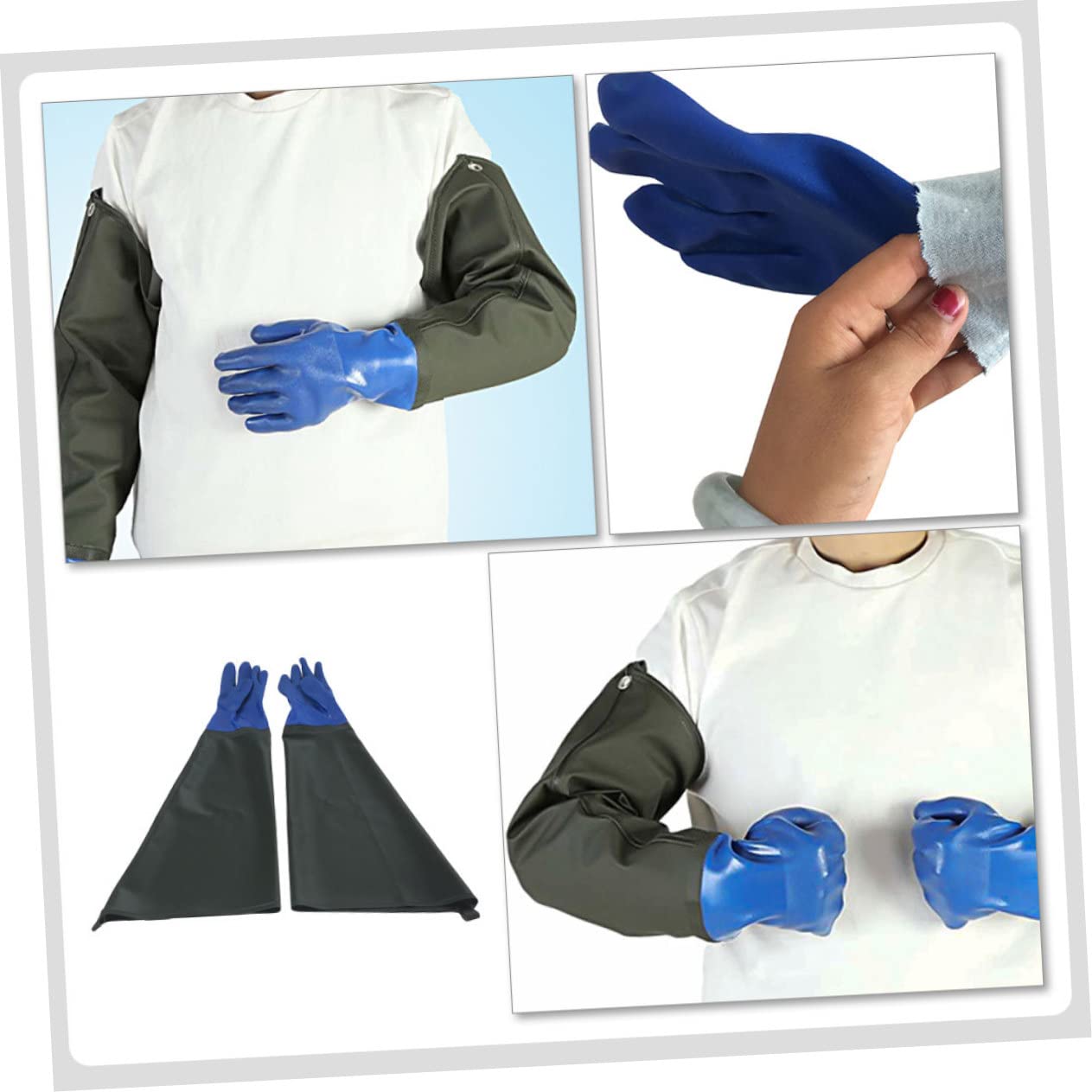 VILLCASE Guantes de Protección Industrial de Pvc Impermeables, 1 Par