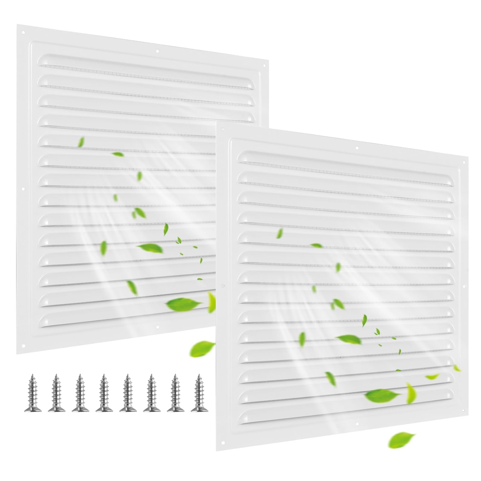 Befun 2PCS Aluminium Air Vent Grille Cover 12''x12'' with Insect Flyscreen