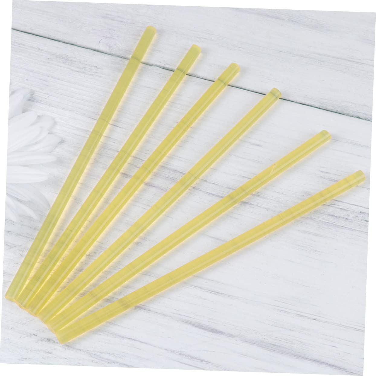 LALAFINA 100pezzi Hot Melt Glue Sticks Adesivi Forti Per Riparazioni Casa e Negozio Strisce Di Colla Gialle Facili Da Usare Odore