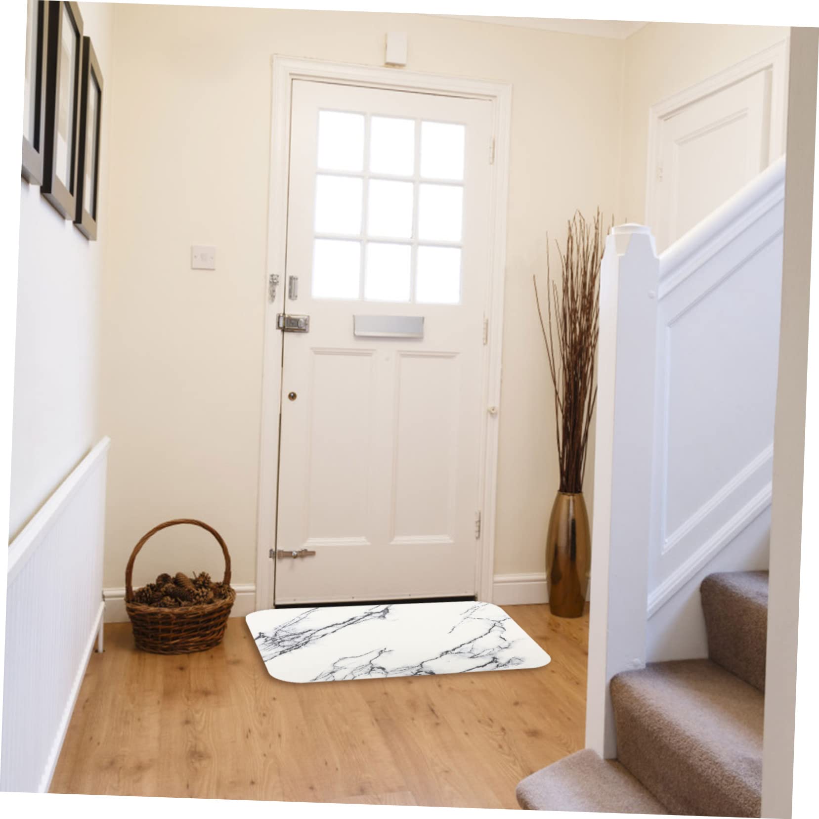 IMIKEYA Tapis de Sol Super Absorbant Effet Marbre pour Cuisine et Salle de Bain Antidérapant et Lavable