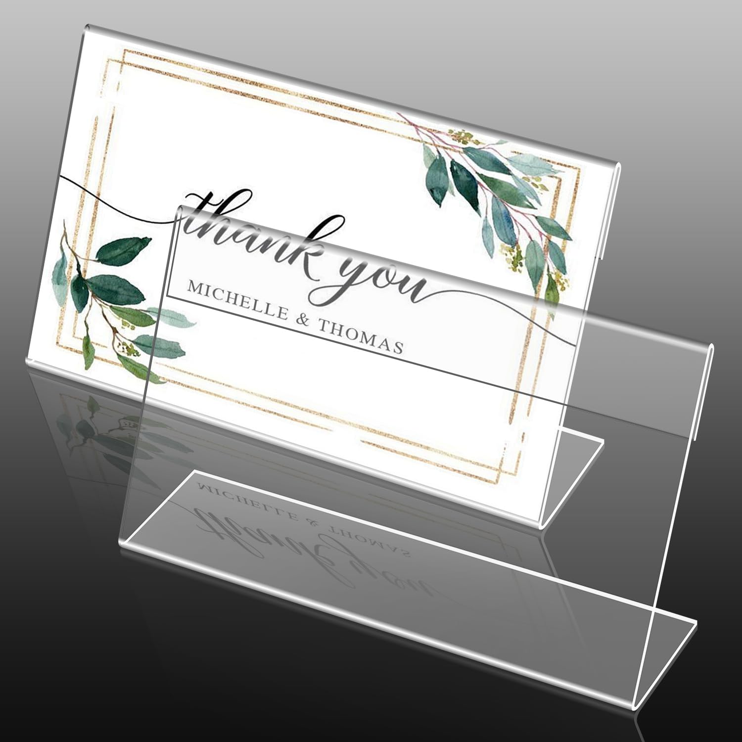Paquete de 20 mini soportes acrílicos para letreros de 3 x 5 pulgadas, soporte de exhibición transparente para carteles, soporte inclinado para oficina, tienda, restaurante (plástico