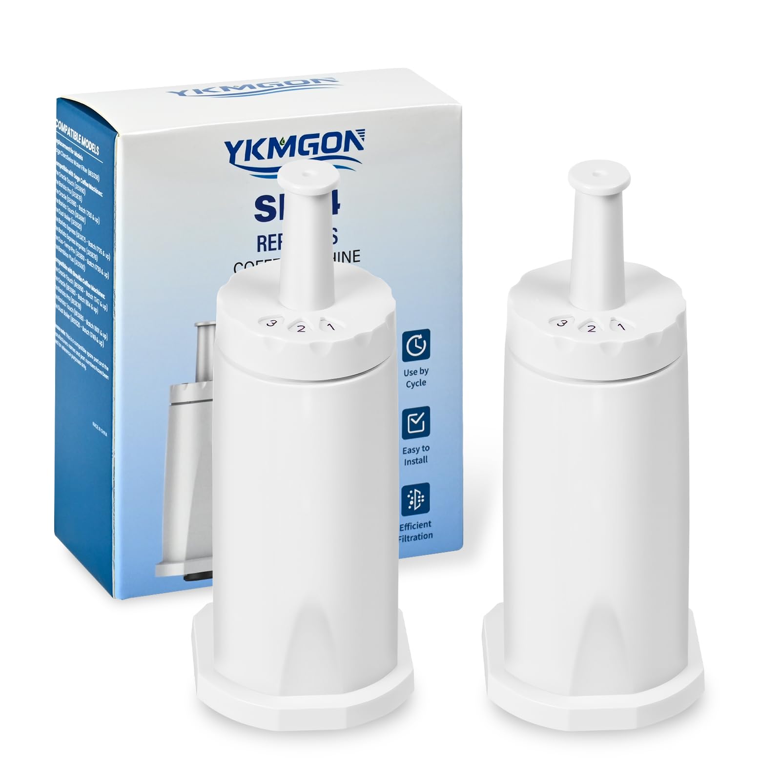 Coffee Machine Water Filter,Compatible with Breville BES880, Barista Pro BES878, Barista Touch BES990,Oracle BES980 and BES920 Bambino ClaroSwiss Sage Espresso coffee Machine (2 Pack)