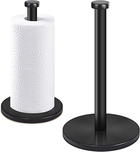 Soporte para toallas de papel de cocina, soporte de papel de acero inoxidable para baño y mesa de comedor, con base resistente