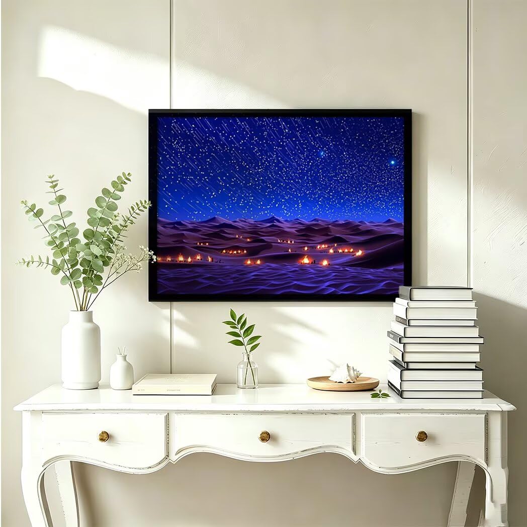 5D kwadratowy obraz diamentowy noc 60x80cm-36357