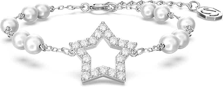 Swarovski Stella White Crystal ブレスレット Amazon.com: Swarovski Stella bracelet, Crystal pearls, Star