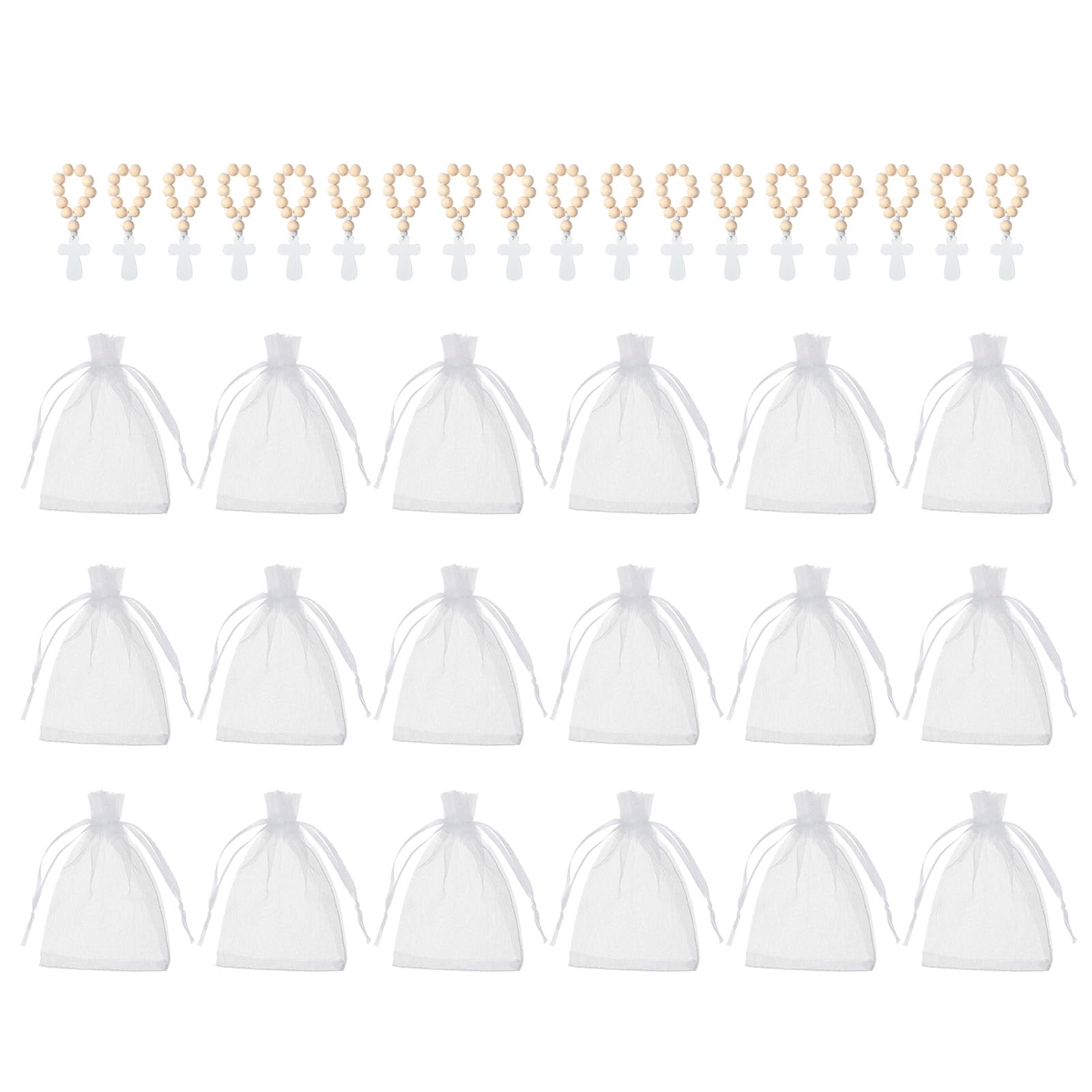 Chapelets catholiques en bois pour communion et baptême, parfaits souvenirs d'invités