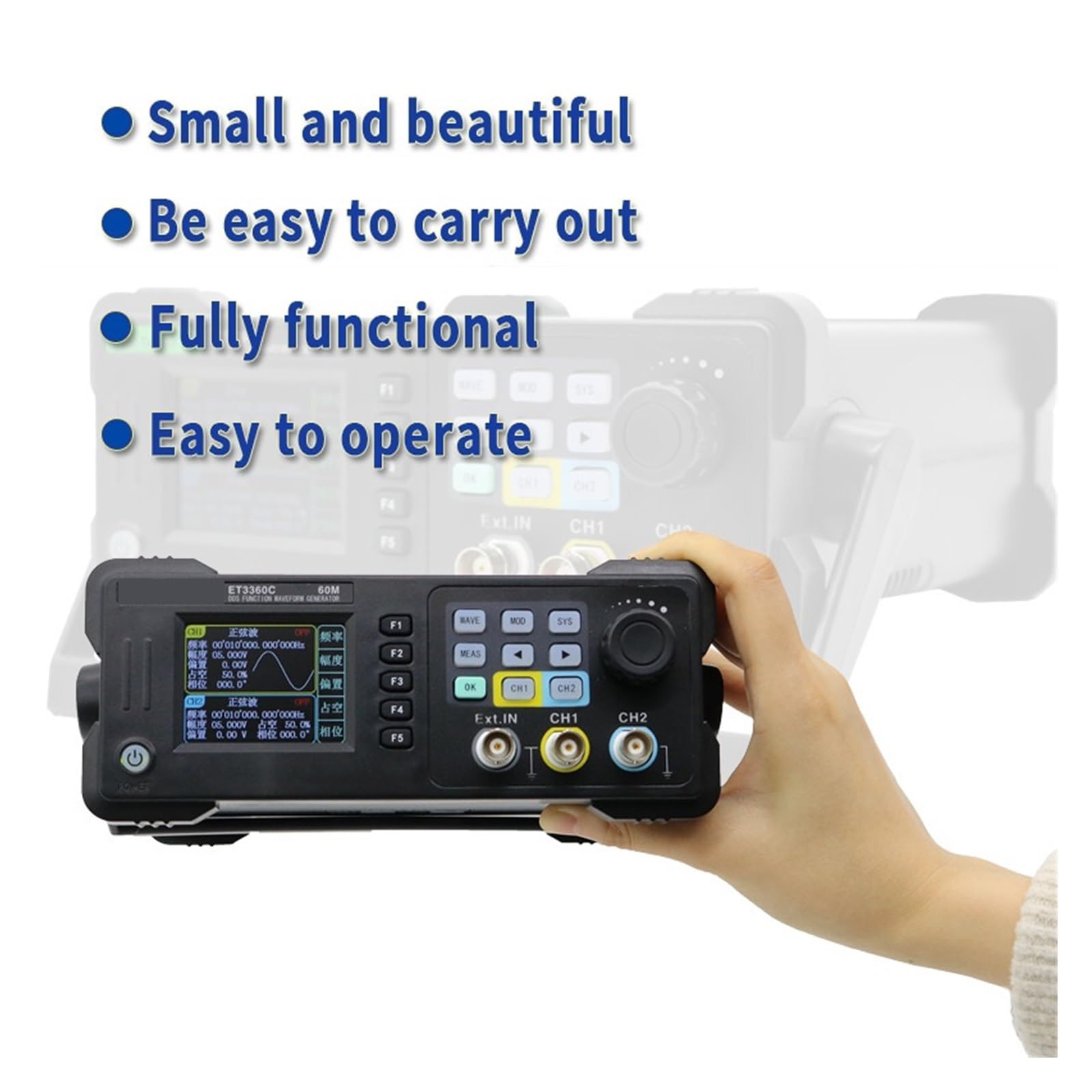 Tester Mini Dual Channel Function/Arbitrary Waveform Generator Signal Source Frequency Meter Einfache Messung(ET3340C)