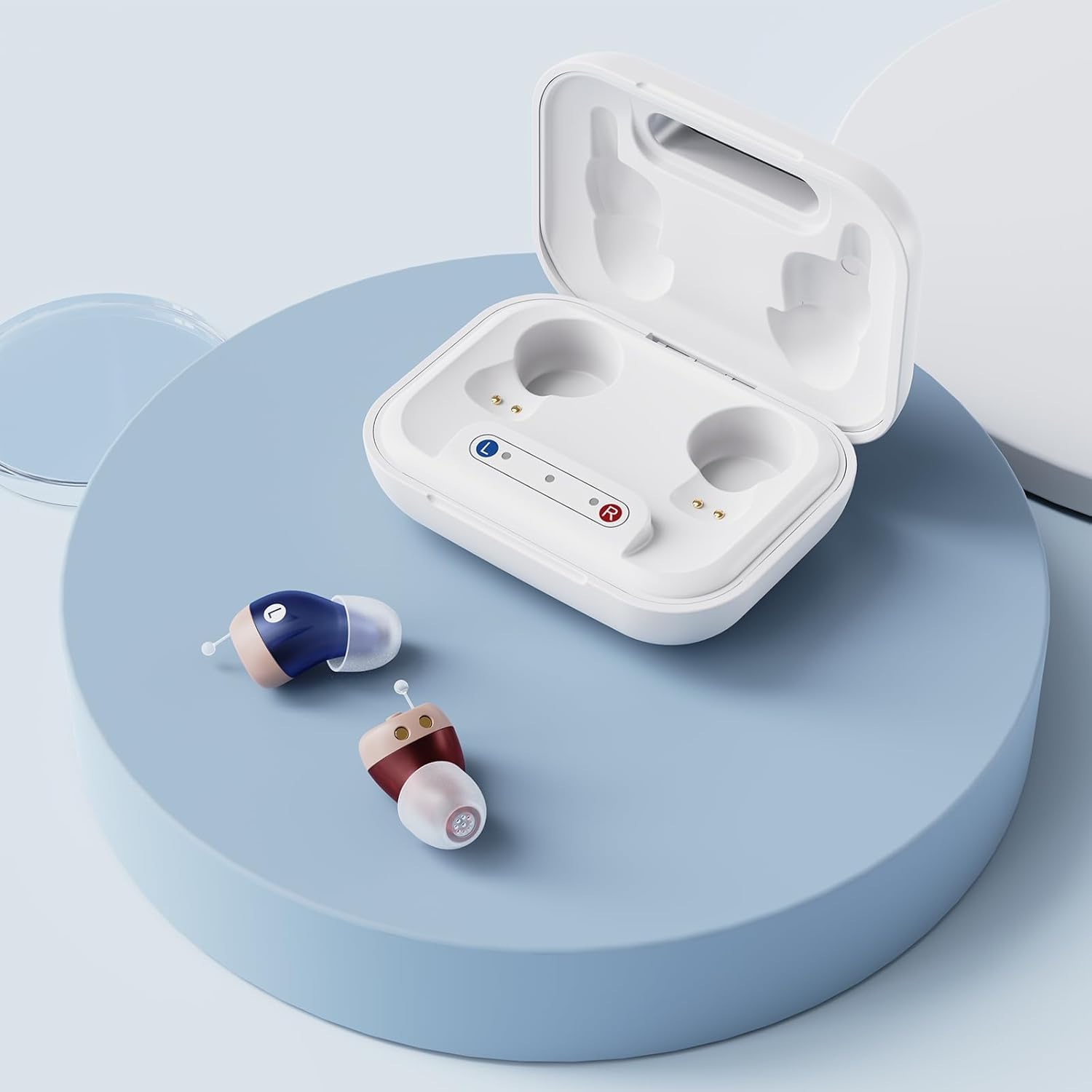 JINGHAO Amplificateur De Son Réchargeables Paires Complètes avec Boîtier de Chargement Portable(Droit & Gauche)