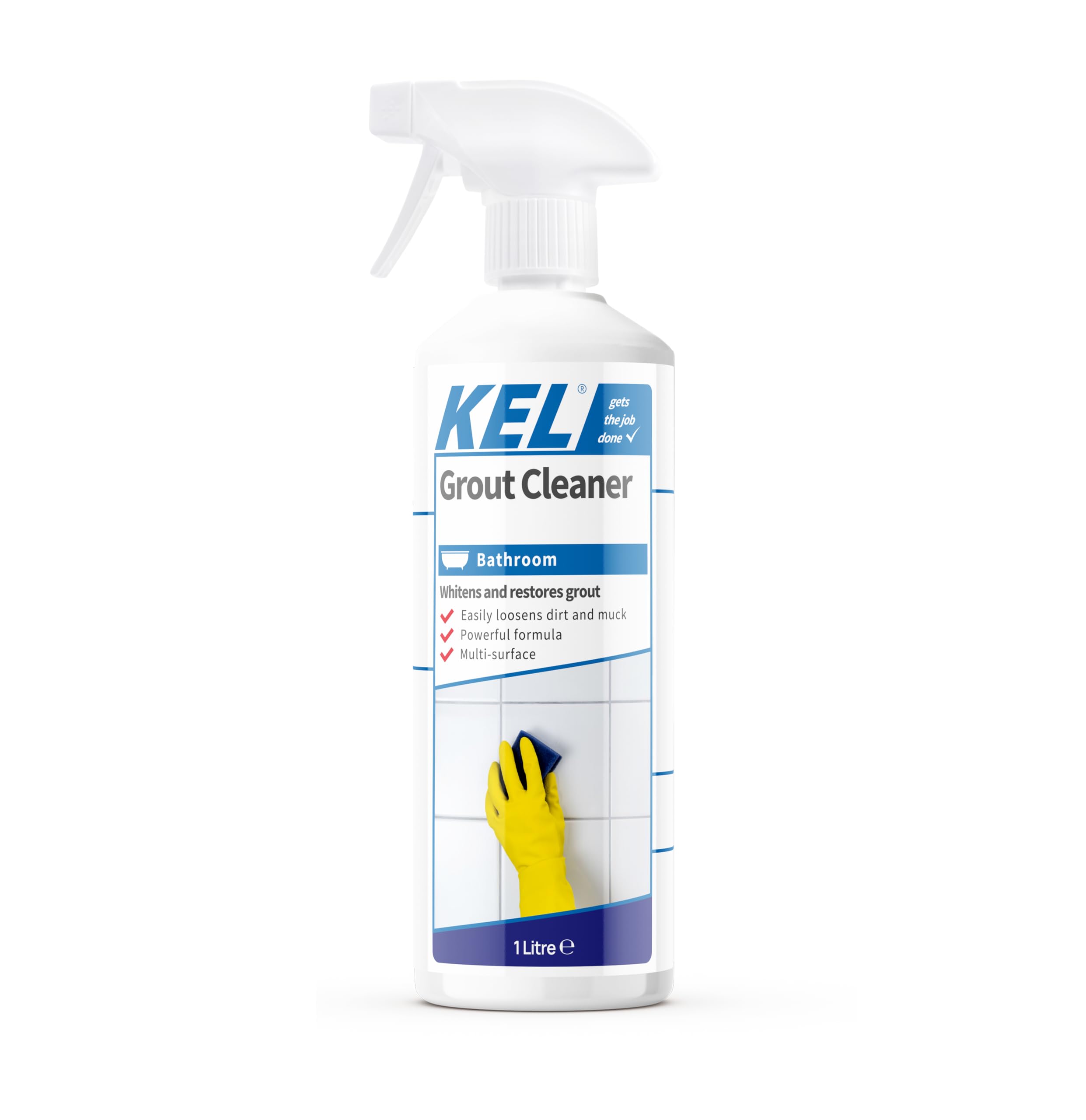KEL - Grout Cleaner, Ready-To-Use Tile Grouting Cleaning Spray, Removes Stubborn Dirt, Marks & Stains Between Tiled Walls & Floors - 1 Litre