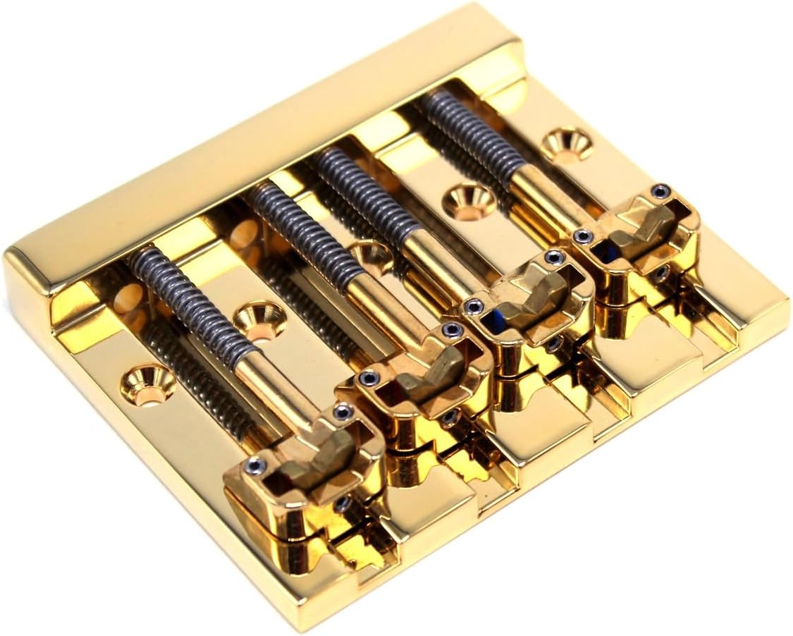 Hipshot KickAss High-mass Bass Bridge for 5-bolt Fender, Gold