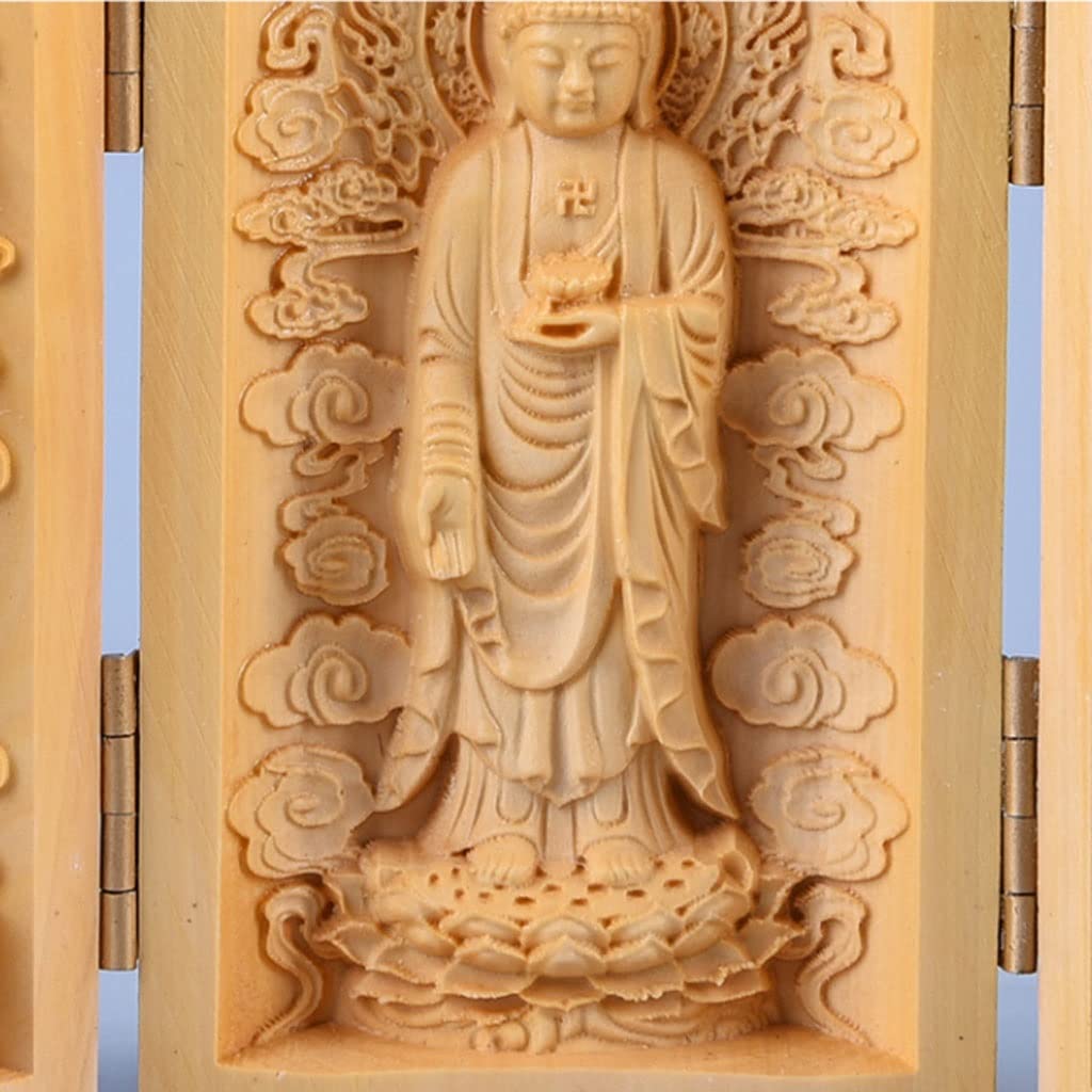 Buda Estatua a Mano Tallada Buda Escultura sentada Estatua Estatua estatuillas exquisitamente clásicas Artes Feng Shui Regalos (Color : A)