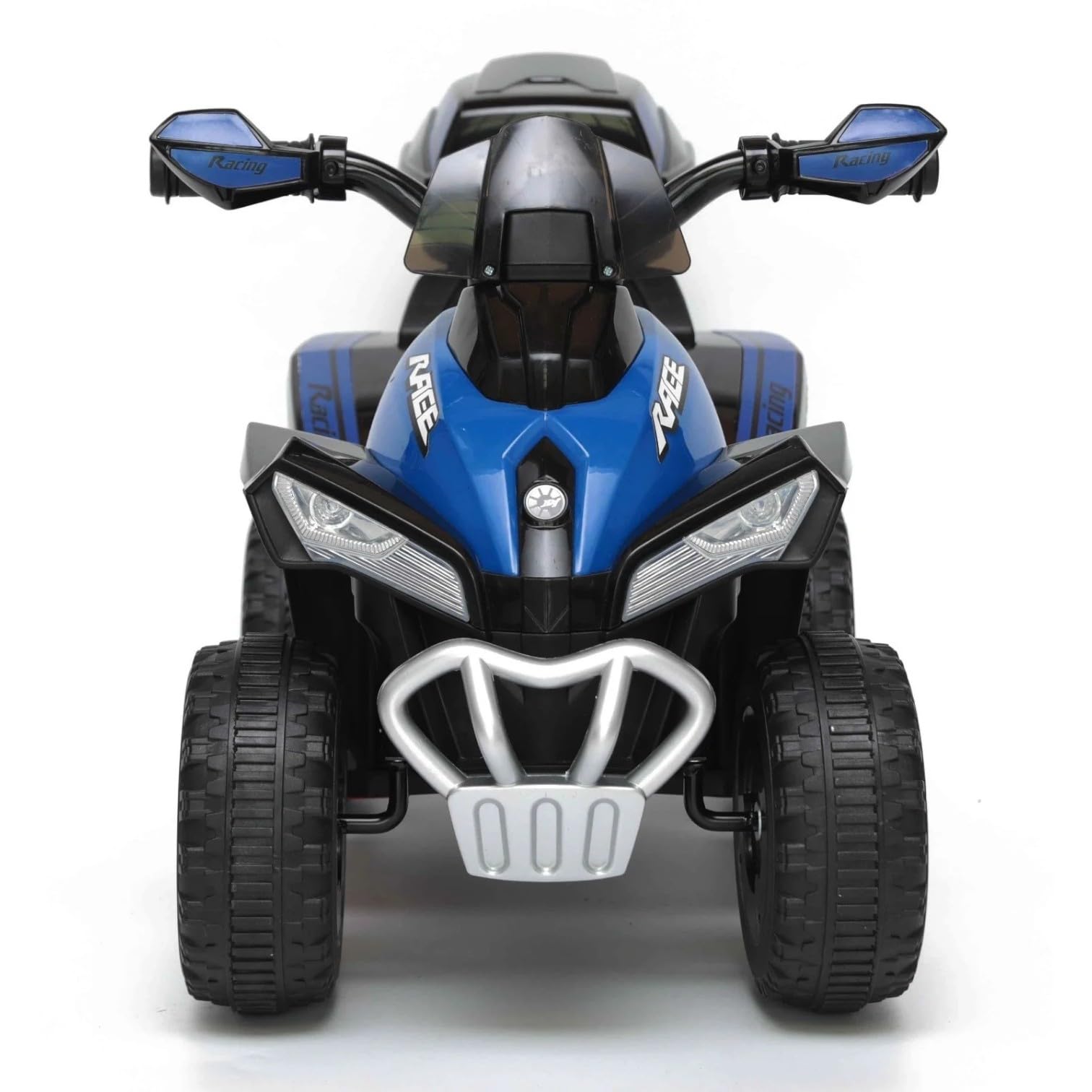 Quad Elettrico per Bambini Blu/Nero - Veicolo 4 Ruote Sicuro e Divertente, Batteria Ricaricabile 6V, Supporto 20kg, Ideale 18-36 Mesi con Funzione Retromarcia con Bauletto e Luci Led