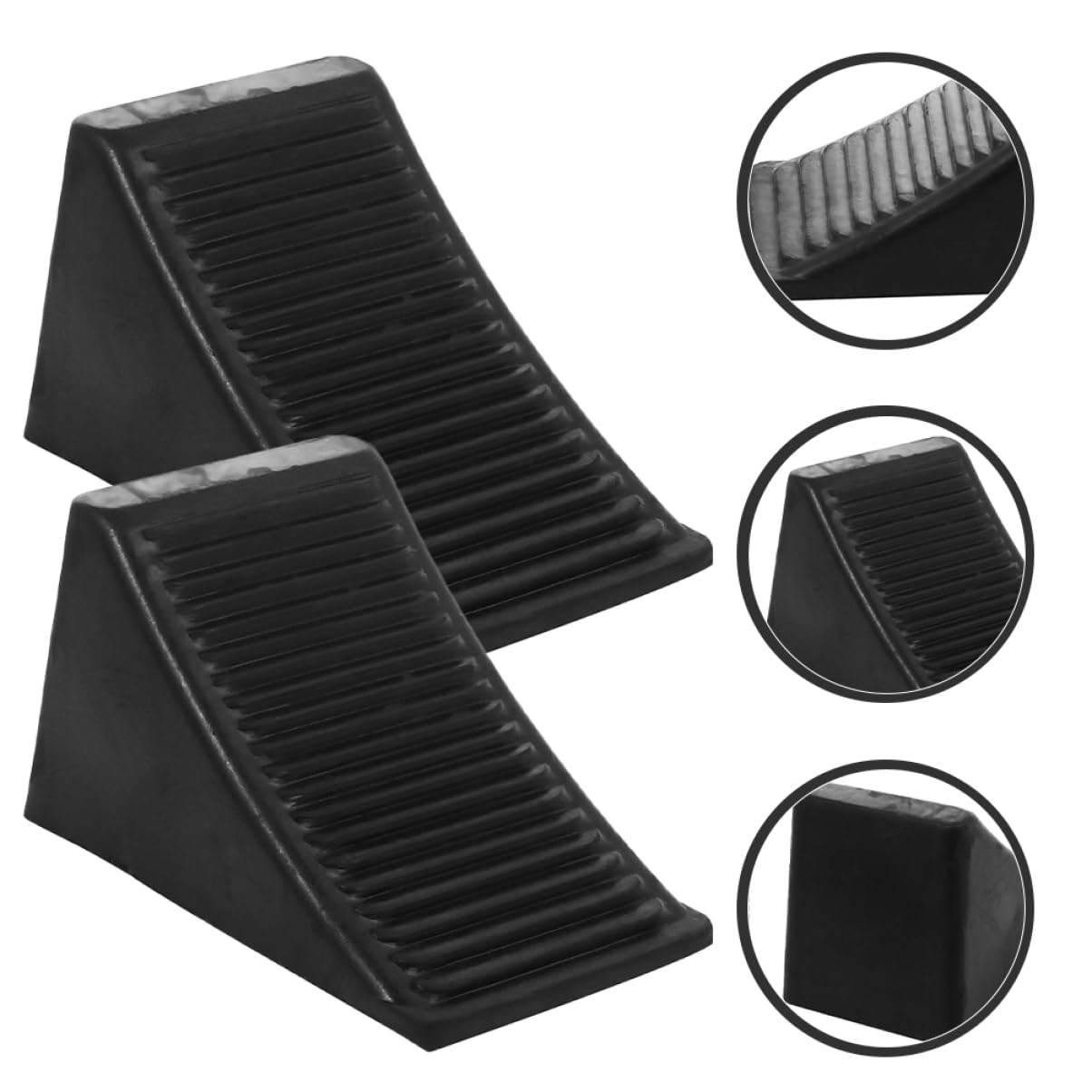 SOIMISS Gummi Reifenkeile Maximieren Grip für Anhänger und Wohnmobil 2 Stück und Sichern Fahrzeuge Portable Unterlegkeile Schwarz Zuverlässig im Offroad und Werkstatteinsatz