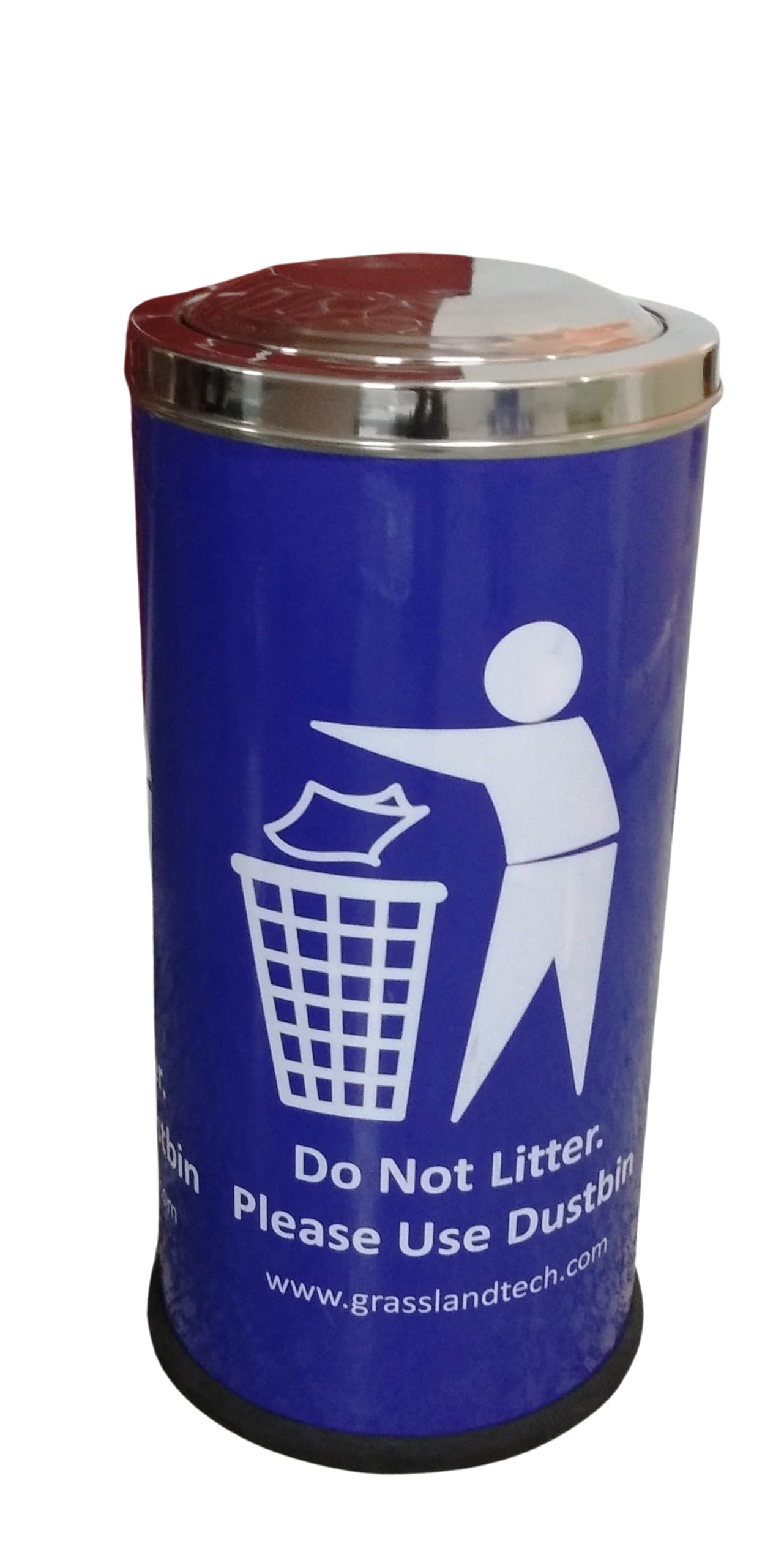 Grassland Stainless Steel Swing Dust Bin, Garbage Bin 50L 14 X 24