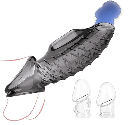 Fundas para Pene Extensión Vibrador, juguete sexual pene de silicona manga Puede aumentar la inserción de la erección y retrasar la eyaculación