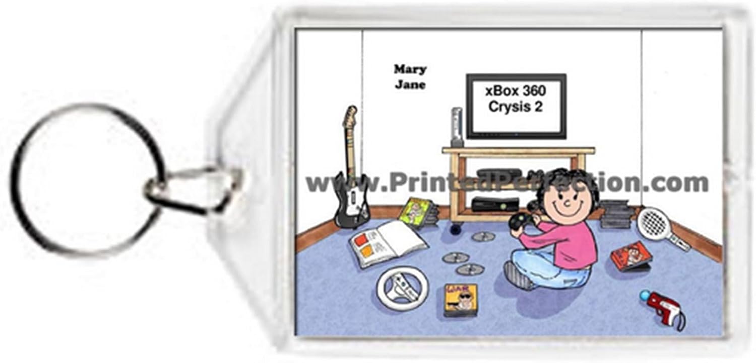 PrintedPerfection.com Personalized Video Gamer - Female Acrylic Key Chain