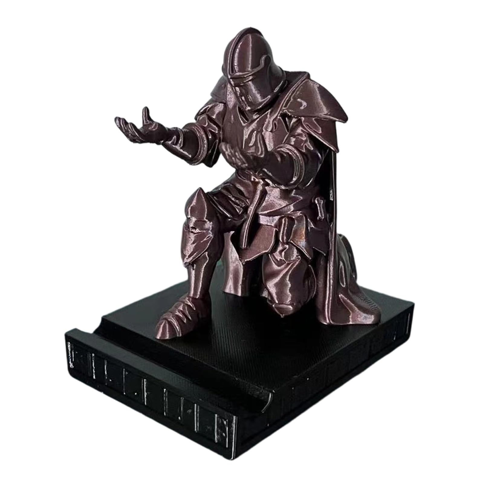 Glifora Kneeling Knight Pen Holder - 3D Printed Armour Warrior Desk Organiser, Executive Pen Rest for Office, Medieval Decor Gift