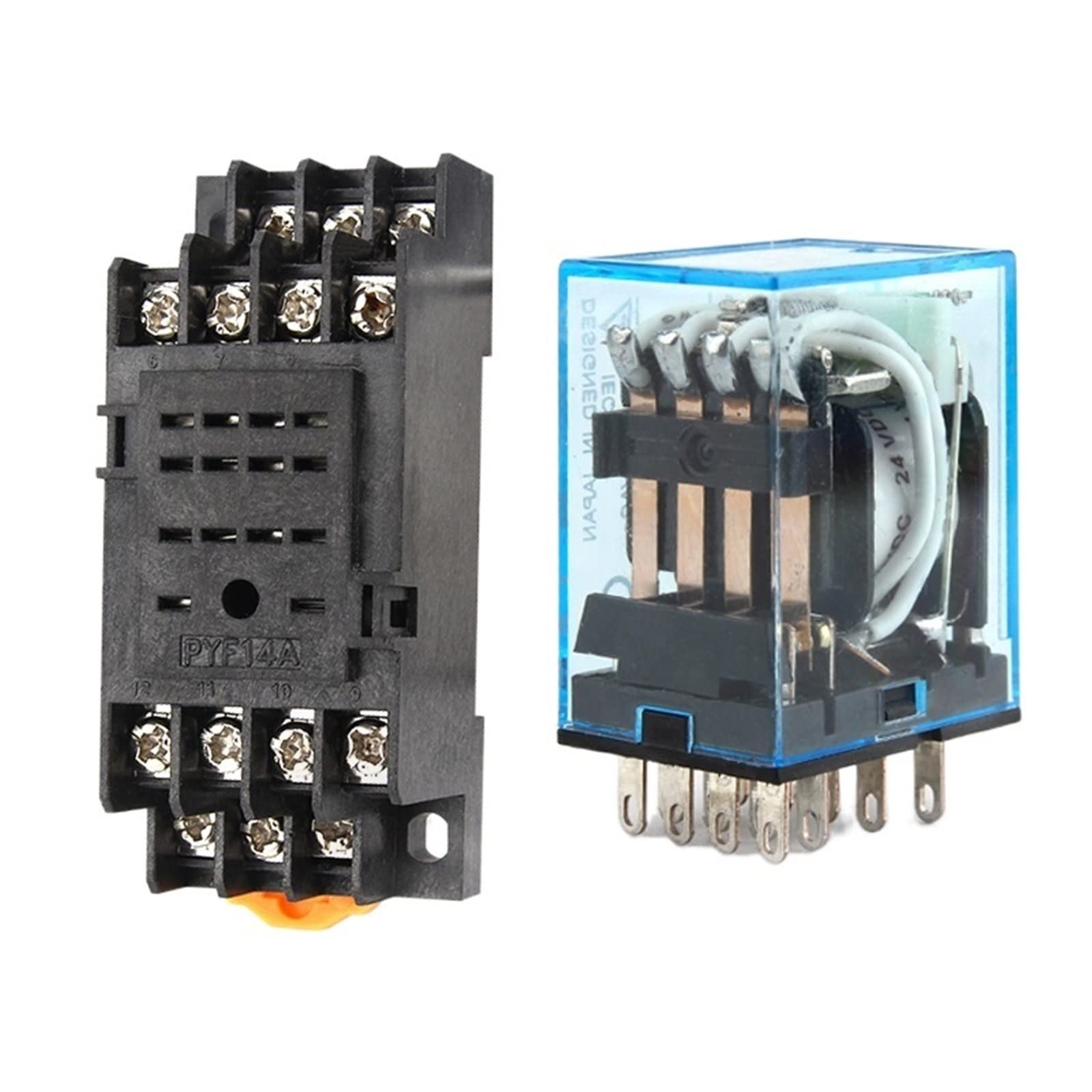 Relais électromagnétique HH54P MY4NJ AC 12V avec base 14 broches PYF14A