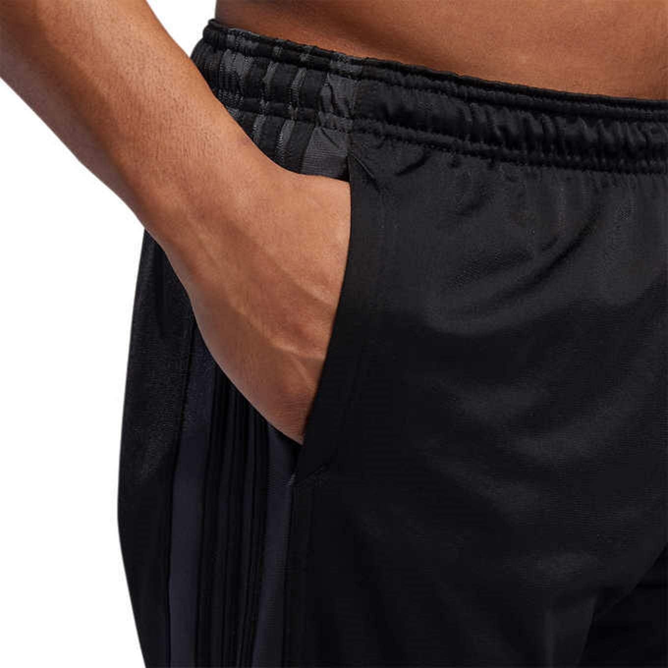 adidas Men's Essential Tricot Zip Pants (Small, Black/Carbon/Black)