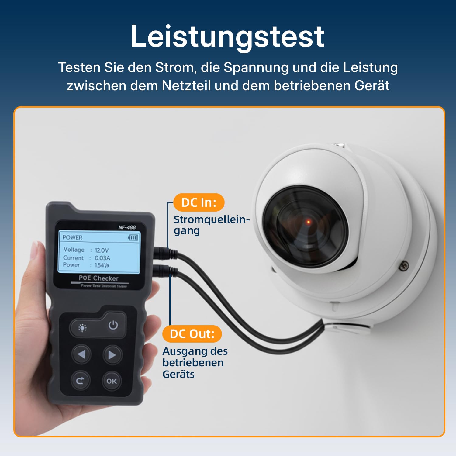 Mcbazel Netzwerk RJ45 Tester mit LCD Display, Netzwerk Kabeltester mit POE-Funktion