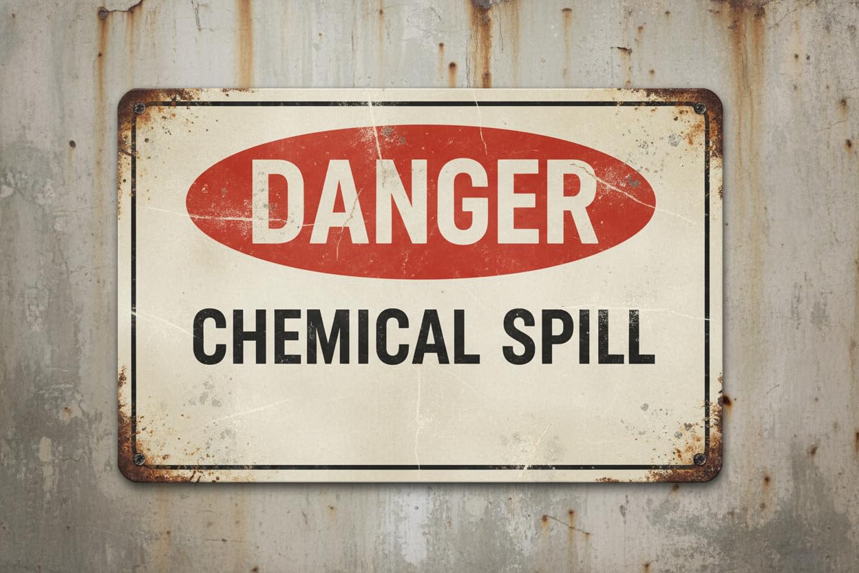 Wall Decor Chemical Spill Danger Sign Metal Sign 8x12Inch Clear Signage For S, Fences Vintage Signs Aluminum Plates Printed