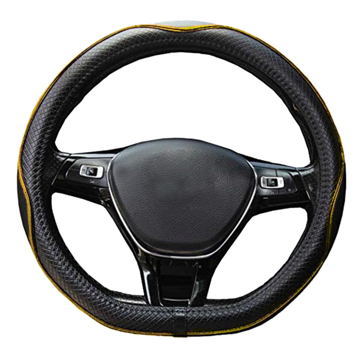 Cubiertas de Volante en Cuero de Microfibra, Transpirable, Antideslizante (Negro, Forma D) — view 28