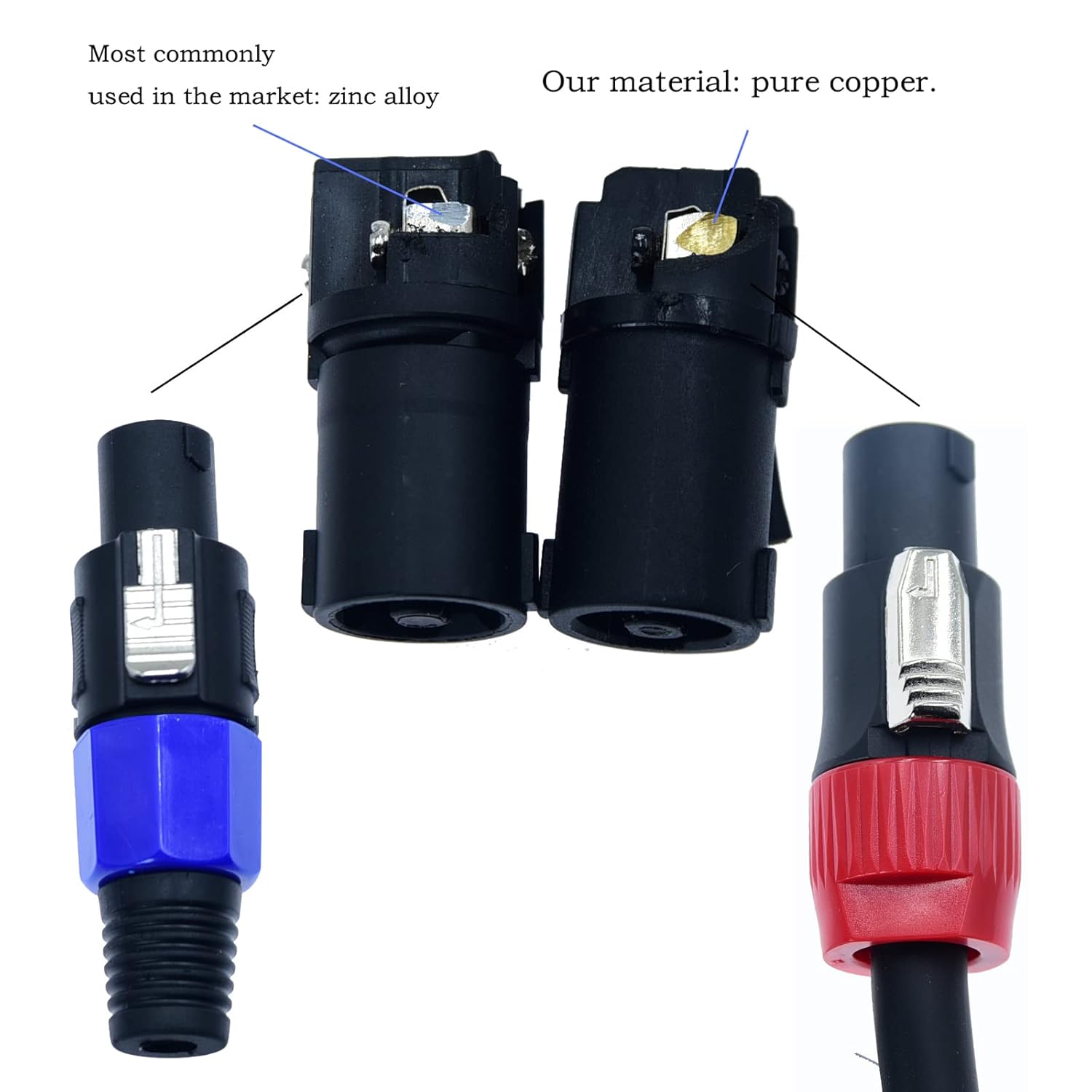 Speak on 2Pcs Professional Speakon to 1/4 Inch ts Speaker Cable for pa Jack Pair 12awg Gauge Male Audio Port Plug Amplifier Connection dj amp Heavy Duty bocina Cord Wire ft with Twist Lock(6 feet)ft - Image 5