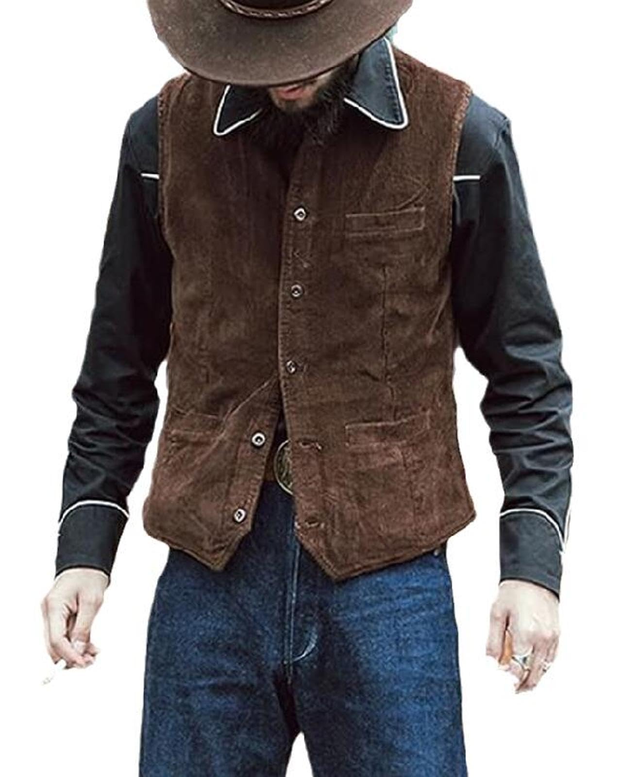Gilet Uomo In Velluto Scamosciato – Monopetto A V, Slim Fit, In Misto Cotone, Per Lavoro E Occasioni Eleganti
