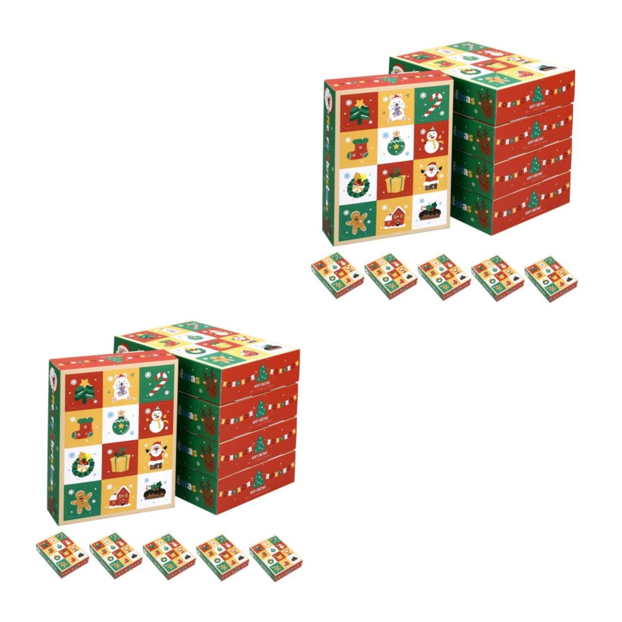 Zerodeko 2 Series Caja De Navideña Compartimentos De Caja Vacía Para Dulces Y Pasteles Ligera Y Para Fiestas Y Celebraciones 10 Piezas*2